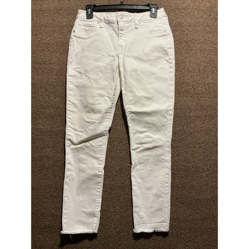 Lucky Brand Lolita Crop White Jeans Raw Hem NEW NO‎ TAG 4/27 Beach Resort Summer